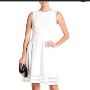 Calvin Klein Fit & Flare Illusion Hem Dress NWT